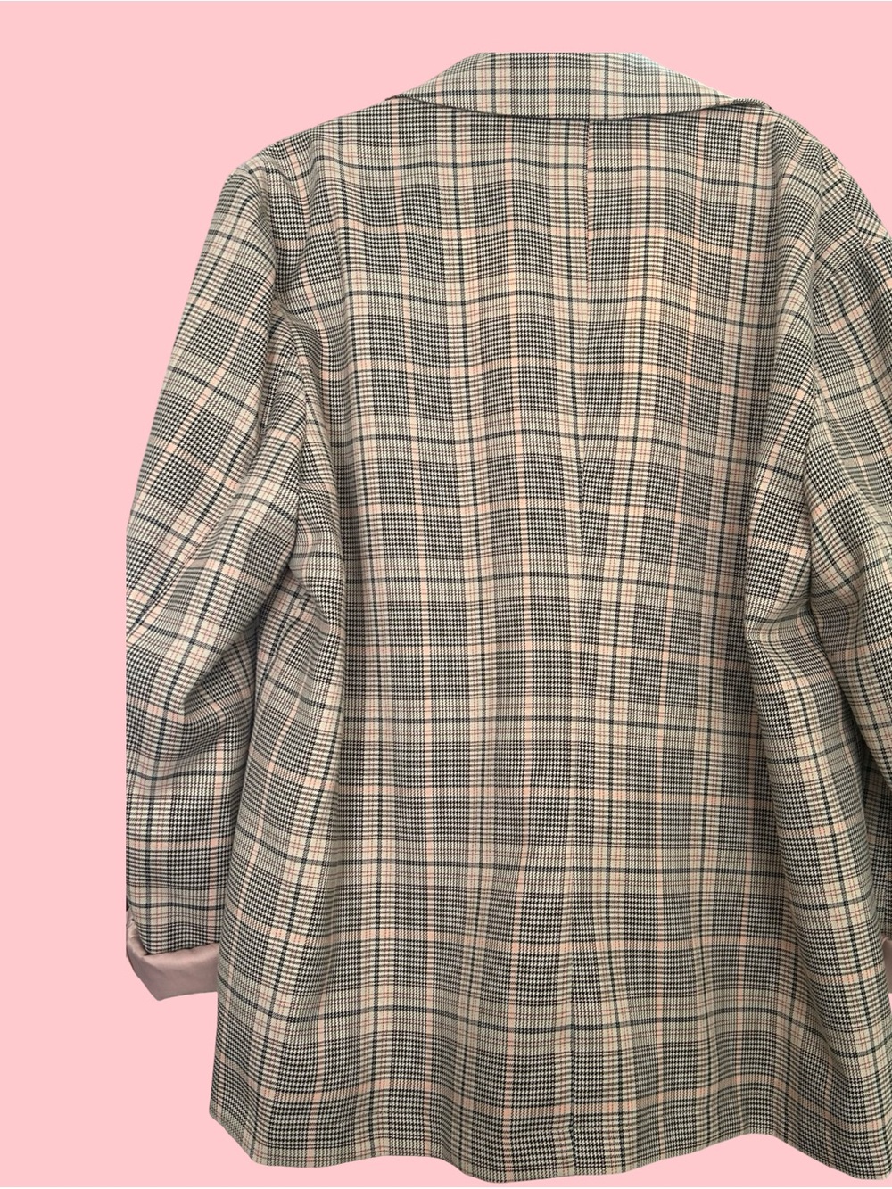 Plaid Double-Breasted Blazer Jacket in Pink and Gray.Boss Lady Blazer! Size 3X. - Picture 16 of 16